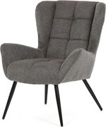 Fotel (füles), szürke, szövet, AK-H9206 GREY2