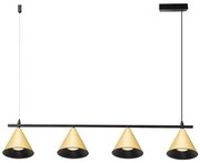 Csillár zsinóron CONE 4xGU10/10W/230V arany/fekete