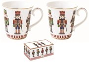 Diótörő karácsonyi porcelán bögre szett díszdobozban, 2 db-os, 275 ml - Nutcrackers