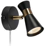 Fekete fali lámpa (hosszúság 12 cm) Folie – Markslöjd