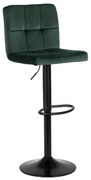 Bárszék NERO bársony sötétzöld/fekete váz