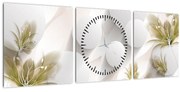 Kép - 3D körök virágokkal (órával) (90x30 cm)