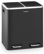 Klarstein Trash Gordon, pedálos szemétkosár, 30l/2 x 15l, csöndes, PP, nemesacél, fekete