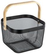 Fekete fürdőszobai rendszerező bambusz fogantyúval - Wenko