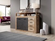 Komód 2 ajtóval és 4 fiókkal Old Style Light / Matera színkombinációban – LUNA MIDI A