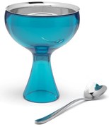 Pohár a lžička AZ Big Love, modrý, prům. 12 cm - Alessi