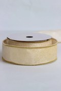 Krémszínű bársony szalag 6cm 10m