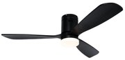 Mennyezeti ventilátor fekete 132 cm LED-del, fényerőszabályzóval és távirányítóval - Sofia