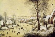 Reprodukció Winter Landscape with Skaters and a Bird Trap, Pieter the Elder Bruegel