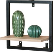 Modern Falipolc Tögy Színben Fekete Fém Kerettel. Méret: 35x20 cm. Anyaga: MDF és Fém P-071 Belföldi Raktárból