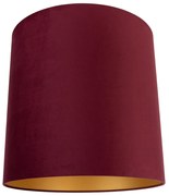 Bársony lámpaernyő piros 40/40/40 arany belsővel