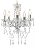 ezüstszínű kerek csillár kristálygyöngyökkel 5 x E14