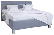 ALIS 180x200 cm világosszürke kárpitozott ágy matraccal és tárolóhellyel