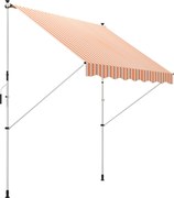 Outsunny Összecsukható Kézi Napernyő 3x1.5 m Kültéri Terasz Rolós Napernyő Magasságában Állítható Crank 170-280 cm Fúrás Nélkül Balkorra Kertbe Naranc