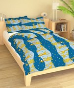 Zsiráf kék gyerek pamut ágyneműhuzat TiaHome - 1x Párna 90x70cm, 1x Paplan 140x200cm