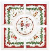 Karácsonyi porcelán osztott kínáló tálca díszdobozban Magie de Noel
