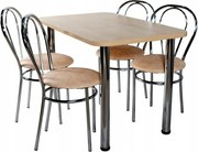 Nizza 4 személyes étkezőszett 120 x 70cm, Sonoma 4 étkezőszékkel N