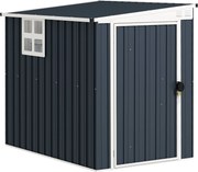 Outsunny Fém Szerszámtároló 2,6m² 128x193x181cm Álló Tető Ablak Lockítható Ajtó Néhány Beteg Kertépítő Telek Gyógyvásárló Eredeti Tevékenység Sötétszü