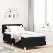 Fekete Boxspring Ágy Matrac nélkül - 80x200 cm Anyag