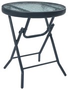 fekete acél és üveg bisztróasztal 40 x 46 cm