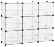 Cipőtároló doboz 9 db moduláris tárolódoboz, fehér 123x31x93cm