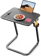 Állítható magasságú reggelizőasztal tablettartóval, fekete
