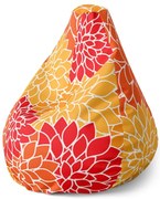 Pear babzsák színes virágok - gyerek, piros / sárga