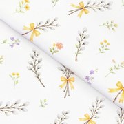 Goldea tavaszi teflon szövet terítőknek - barka mintás 160 cm