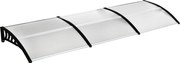 Outsunny Ajtóernyő Napernyő 90 x 295 cm, Ívelt Napernyő UV Védelemmel, Elülső Ajtóernyő Polikarbonát Esővédő Kültéri Használatra, Fehér | Aosom