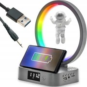 Asztali lámpa Led Rgb Asztronauta Töltő lámpa hangszóró száj idő Usb