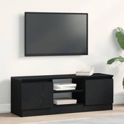 fekete tölgy színű szerelt fa TV-szekrény 102x30x36 cm