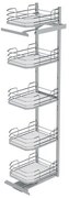 Konyhai fémrács, kamravasalás, 300mm, króm-fehér, részleges kihúzású, 5 kosár, nyíló ajtóhoz Infinity Line 295