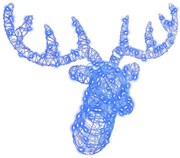 Rénszarvas fej 140 LED-del Kék 60 cm Akril