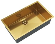 Gamma Gamma, 1 rekeszes rozsdamentes acél mosogató 750x450x210 mm, arany matt, GMA-S7545-GD