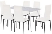 Renton 6+1 étkező garnitúra fehér-fekete