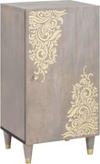 vidaXL Széf polcokkal Szürke és Arany 40 x 33 x 75 cm Tömör Mangófát