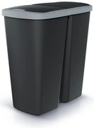 Szemeteskuka DUO fekete, 45 l, szürke / fekete