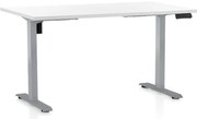 Állítható magasságú asztal OfficeTech B, 120 x 80 cm, szürke alap, fehér