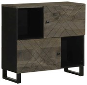 komód fekete 80x33x75 cm tömör fa mangó