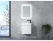 Zamora || White fürdőszoba szekrény mosdóval és LED-es tükörrel