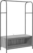 vidaXL Ruhafogó tárolóval Szürke 100 x 44 x 160 cm Faanyag
