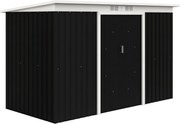 Outsunny Fém Szerszámtároló 6.3m³ 280x130x172cm Tetőablakkal, Csúsztatható Fiúajzókert Fészer Kültéren, Védett Kerti Ház, Szerszámtároló a Hátsó Udvar