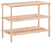 3-szintes tömör fenyőfa cipőtartó