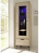 PALMA Sherwood tölgy Keskeny Üveges szekrény 1 ajtós 1 fiókos 56cm