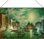 Giovanni Grubacs - Canale Grande Venezia üvegkép, falikép