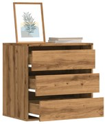 kézműves tölgy szerelt fa fiókos sarokszekrény 60 x 41 x 58 cm