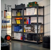 monzana® 2 db polcos készlet 180x90x40cm - fekete