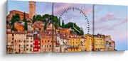 Kép - Rovinj, Horvátország (órával) (90x30 cm)