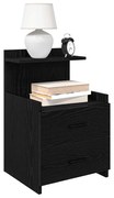 2 db-os éjjeliszekrény 2 fiókkal, fekete, 40 x 36,5 x 62 cm