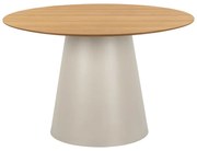 Kerek étkezőasztal tölgyfa dekoros asztallappal ø 120 cm Soli – Actona